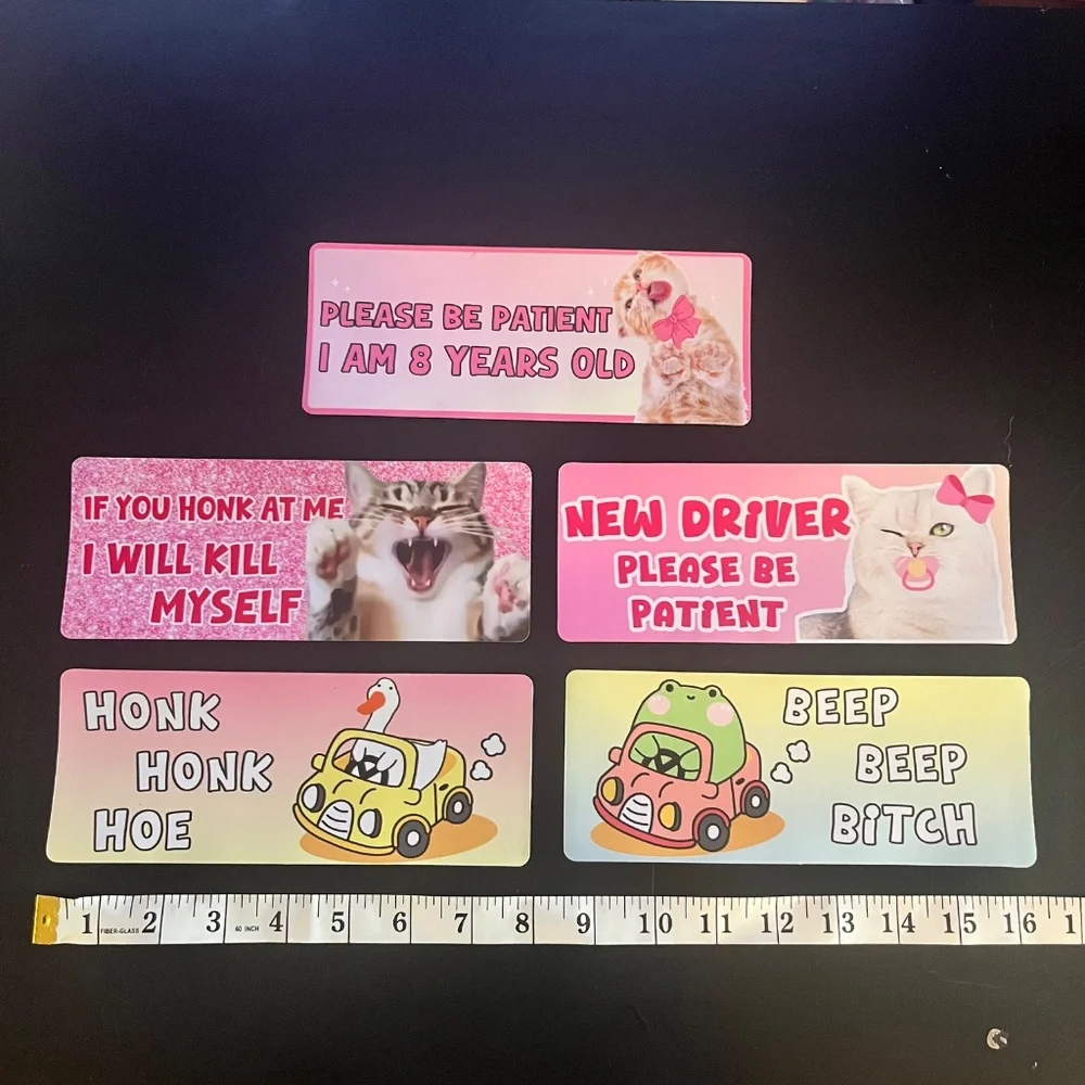 NEW 5 Magnetic Bumper Stickers Very Cute and Funny and hold great Heavy Duty